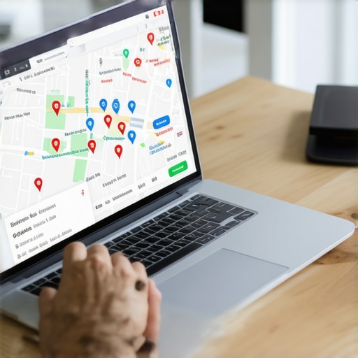 Analyzing Local SEO Strategies Business owner reviewing local SEO and Google Maps rankings on a laptop