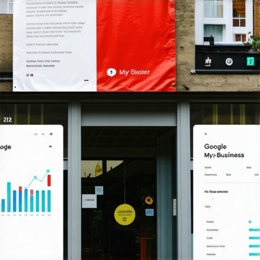 Local Business Engagement and Google Maps Dashboard Local storefront with community banners and Google My Business analytics