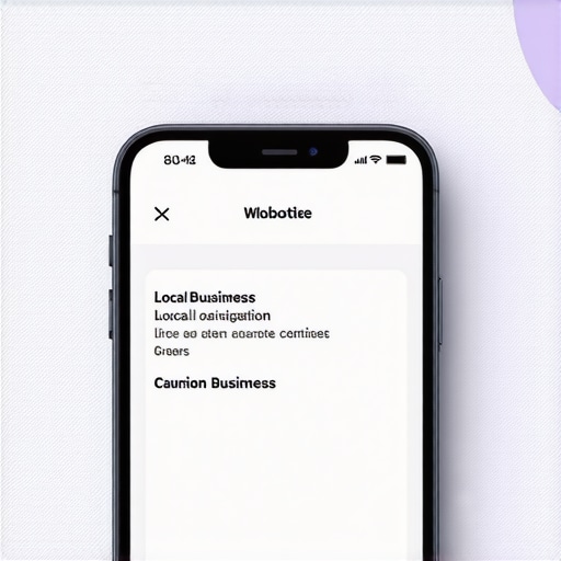 Responsive mobile website design emphasizing local business features