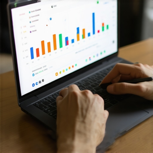 Analyzing Google Analytics for Local SEO Person reviewing local SEO metrics on a computer screen