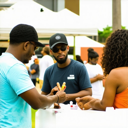 Community Engagement for Local SEO Success Business owner interacting with locals at community event