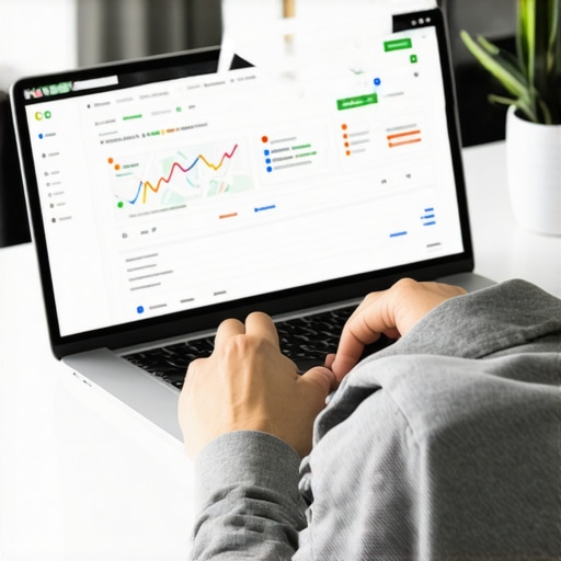 Person analyzing local SEO data on a laptop for Google Maps ranking