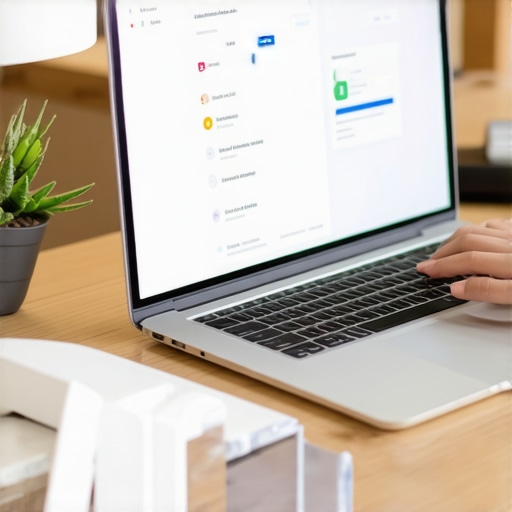 Optimizing Google My Business Profile Person working on local SEO optimization on a laptop