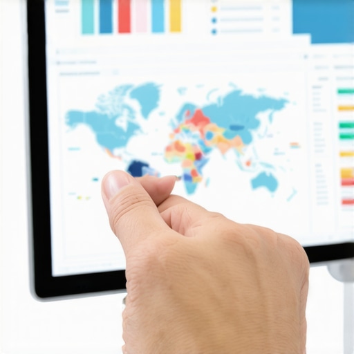 Person analyzing local SEO data on a computer for Google Maps ranking improvement.