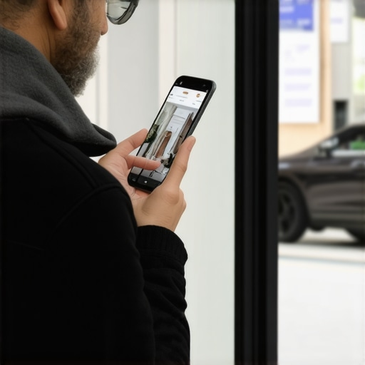 AR Content Creation for Local Listings Business owner creating augmented reality visuals for Google My Business listing