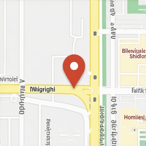 Illustration of a map highlighting a local shop's position with signals indicating visibility