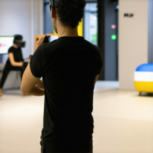 Business owner installing an augmented reality display to enhance local visibility for maps