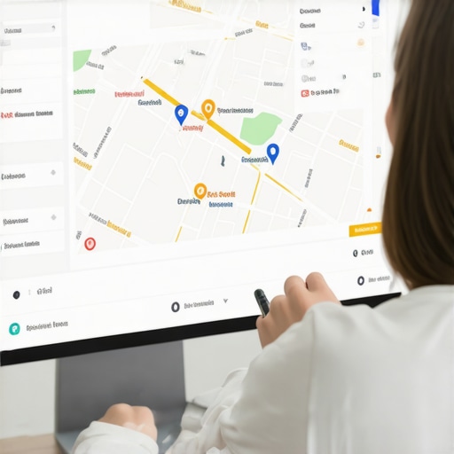 Person analyzing local SEO data on a computer for Google Maps ranking