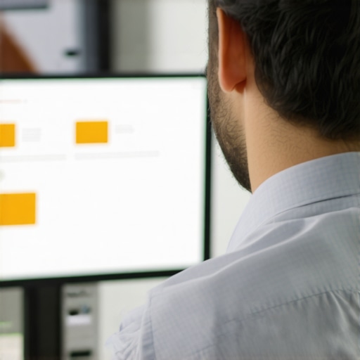 Person managing local SEO tools on a laptop with charts and review dashboards.