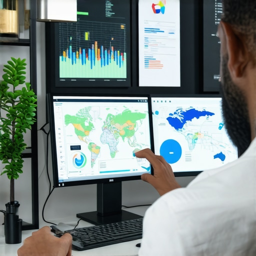 Business owner reviewing SEO analytics on a laptop to improve Google Maps visibility.