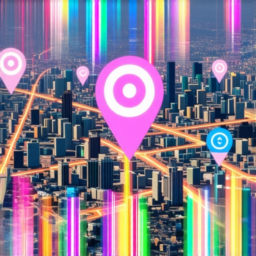 Holographic city map showing real-time local search ranking data.