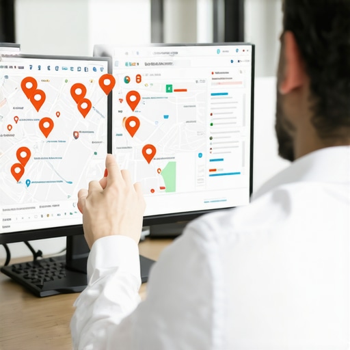 Advanced local SEO heatmap analysis A heatmap showing local search ranking patterns across different city neighborhoods.