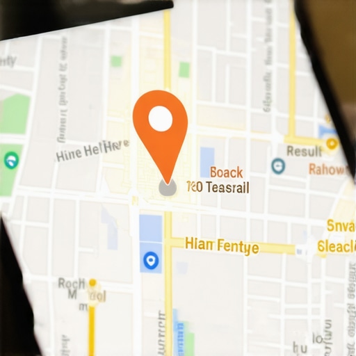 Advanced local map pack authority visualization Digital map showing a highlighted business in the local 3-pack results
