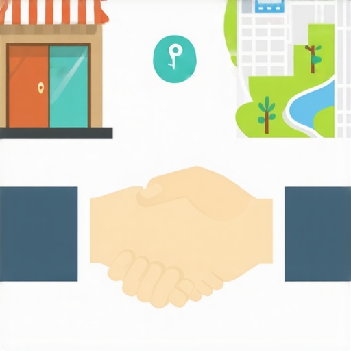 Building Local Trust for Map Rankings Illustration showing how local community connections improve Google Maps visibility