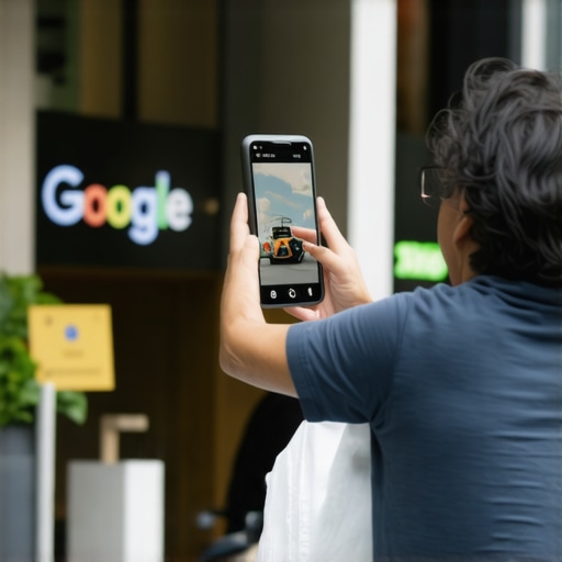 A person recording a video of their business signage for Google Maps verification.