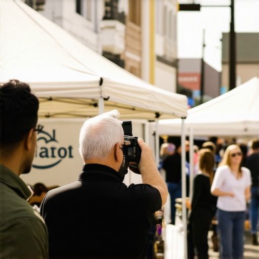 Capturing Local Event Business Presence A business owner documenting their participation at a local street fair to improve Google Maps visibility.