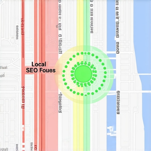 Concentrated Local Search Service Area vs Broad Focus Comparison of a narrow service area radius and a broad statewide setting on a map for local business optimization.