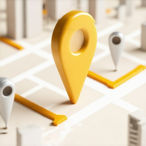 Dominating the Local Map Pack A 3D map showing a prominent gold pin representing high Google Maps visibility for a local business.