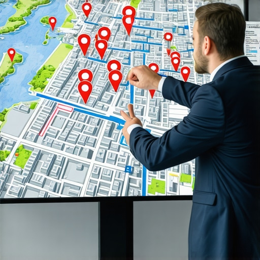 Expanding Your Google Maps Ranking Radius A digital map showing a wide search radius for a local business profile.