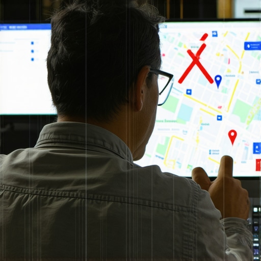 Fixing a frozen Google Business Profile A business owner troubleshooting a stuck map listing on a computer