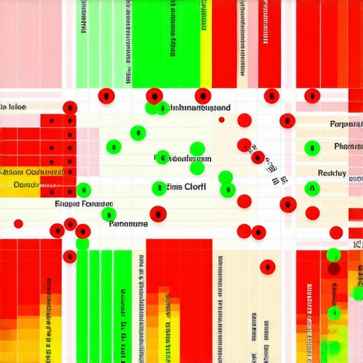 Geo-Grid Map Ranking Visualization A heatmap dashboard showing local search rankings across different city blocks.