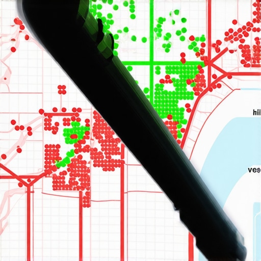 Geo-Grid Search Ranking Analysis A visual representation of local SEO rankings across a specific geographic area using a heat map grid.