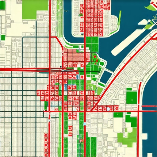 Geo-Grid Search Ranking Map A digital map showing local SEO ranking positions across a city grid.