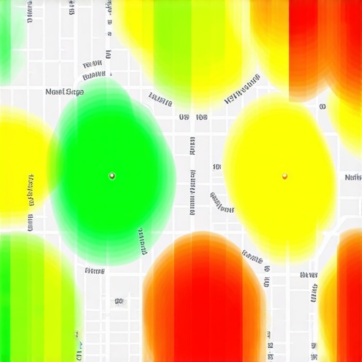 Geographic ranking heatmap for Google Maps Local SEO geographic heatmap showing ranking gaps