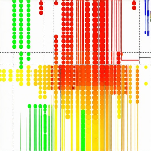 Local SEO heat map showing ranking fluctuations across a city grid