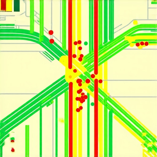 A ranking heatmap showing how a business appears in different parts of a city on Google Maps.