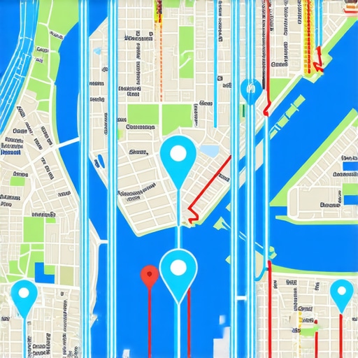 Digital map showing a business ranking in multiple local neighborhoods through SEO signals