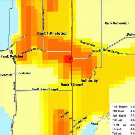 Local Authority Overcoming Proximity Filters A ranking heatmap showing local SEO authority reaching across a city.