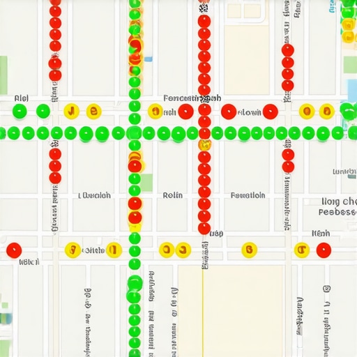 A visual grid tracking tool showing how a business ranks in the 3-pack across various locations in a city.