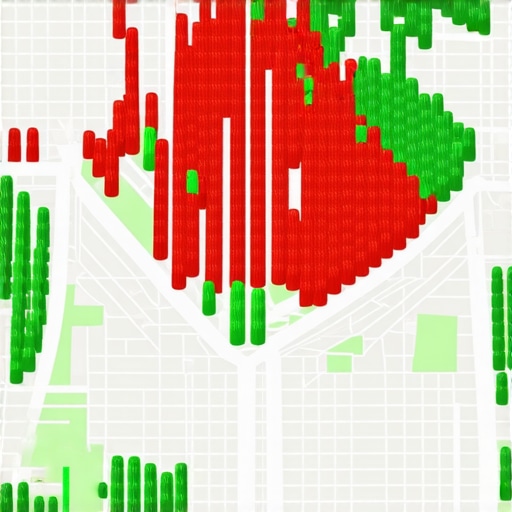 Map grid showing local SEO ranking positions across a city