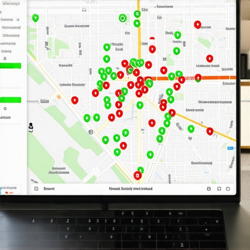 Visualization of local search ranking grid for google maps optimization