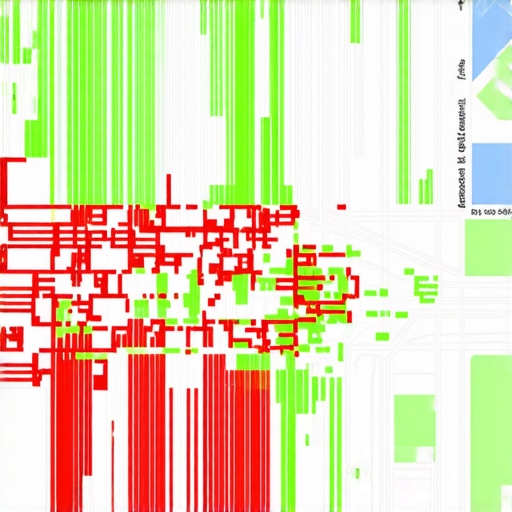 A visualization of local search rankings across a geographic area using a grid tracking tool.