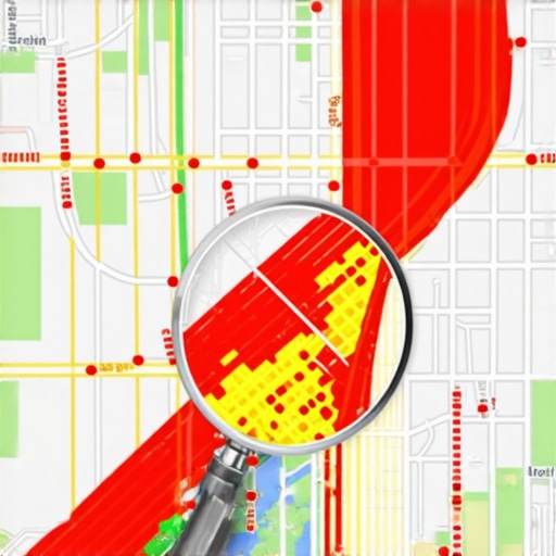 Visual representation of geographic ranking data showing how visibility changes by location.