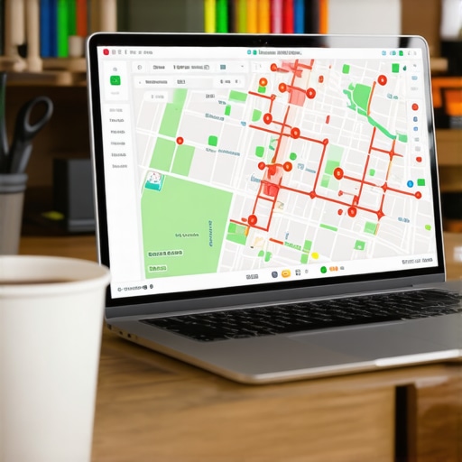 A digital grid map showing local search rankings for a business across a specific geographic area.