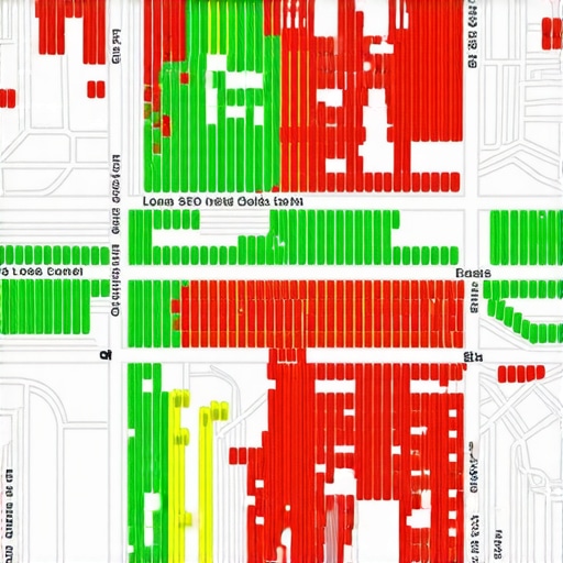 A visual grid representing local map pack rankings across a specific geographic area.