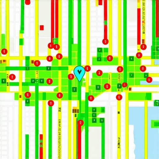 A grid-based tracking map showing local SEO search rank variations across a metropolitan area.