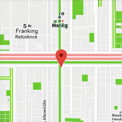 A visual representation of how Google Maps rankings vary by physical location across a city grid.