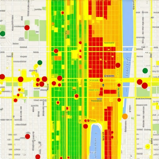 Local SEO Heat Map Analysis Visual representation of a local search ranking grid showing how a business ranks in different parts of a city.
