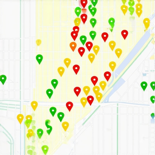 Local SEO Heat Map Ranking Tool A visual heat map showing local business ranking positions across different city neighborhoods.