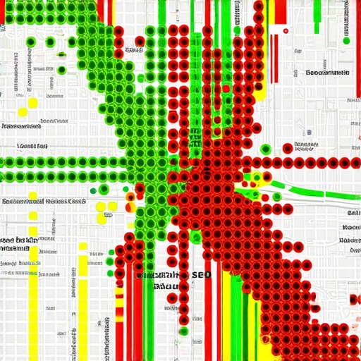 Local SEO Heat Map Ranking Tool Visual heat map showing Google Maps 3-pack visibility across a neighborhood grid