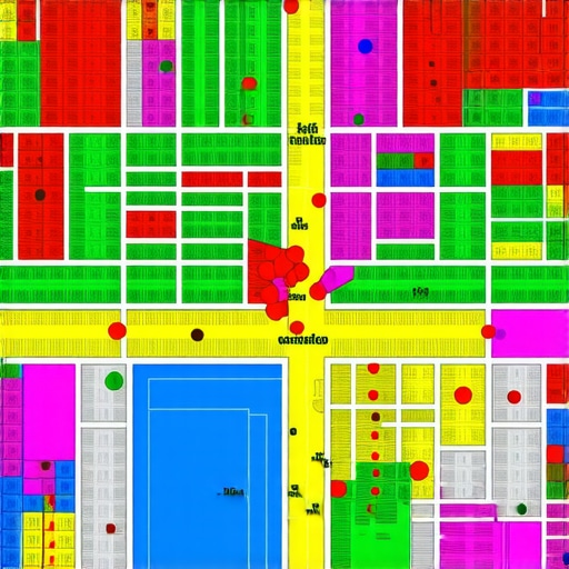 Local SEO Heat Map Ranking Visualization A grid map showing how local SEO rankings vary across different parts of a city.