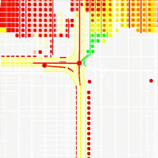 A visual representation of local search ranking visibility across a city grid