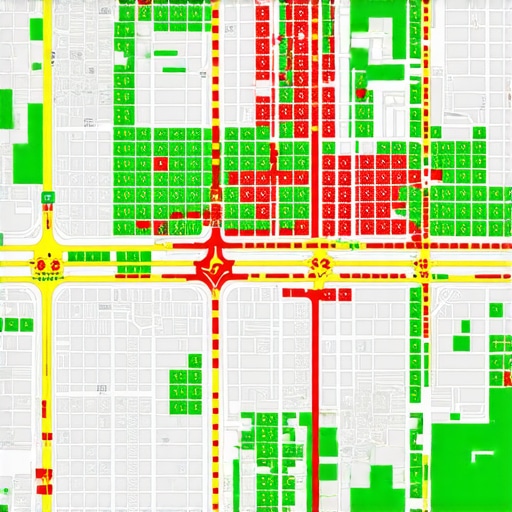 Local SEO Heat Map Visualization A screenshot of a local SEO tool showing a map with a grid of ranking positions.