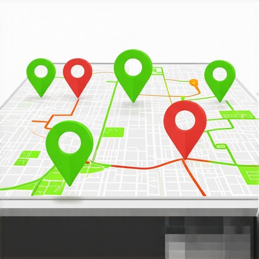Local SEO Heat Mapping Software Interface A digital heat map showing Google Maps ranking positions across a city grid for local SEO analysis.