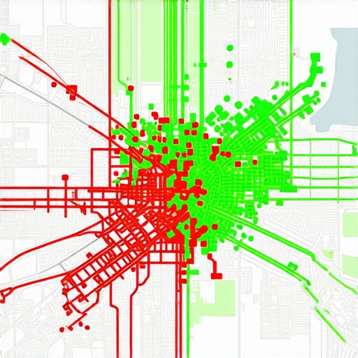 Local SEO Heatmap Analysis Dashboard A city map with a grid overlay showing local search ranking performance in real-time.