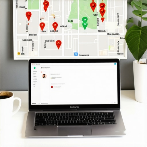 A visualization of local map ranking data showing visibility gaps across a city grid.